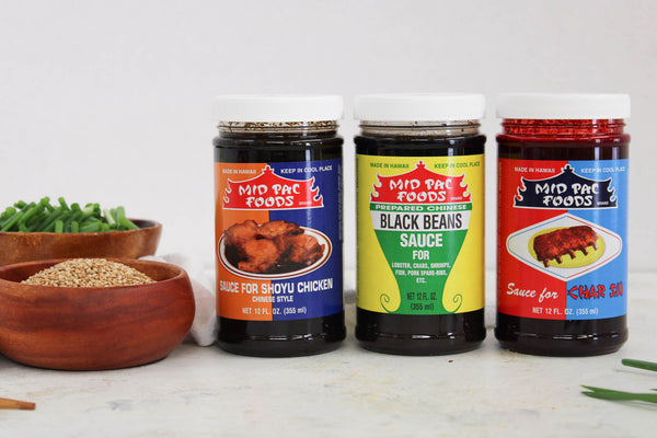 Mid Pac Foods Trio of Sauces - 3 Bottles of 12 oz Sauces - Halms